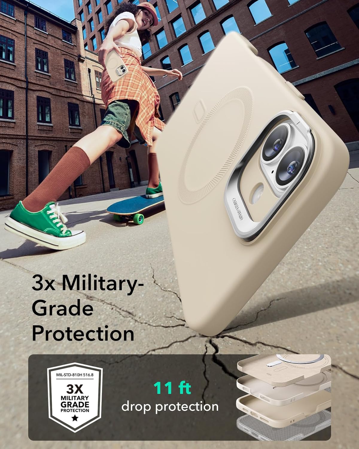Θήκη ESR Cloud with Stash Stand HaloLock Magsafe Light Tan iPhone 16 Plus ΘΗΚΕΣ ESR Θήκη ESR Cloud with Stash Stand HaloLock Magsafe Light Tan iPhone 16 Plus - Image 5