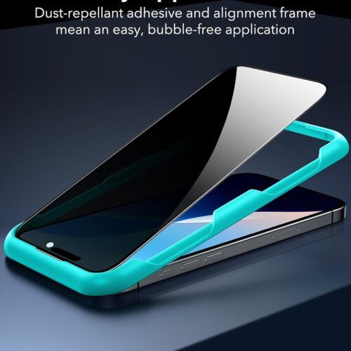 Alternative view of ESR Full Cover Privacy Tempered Glass iPhone 16 (3-Pack With Easy Installation Kit)