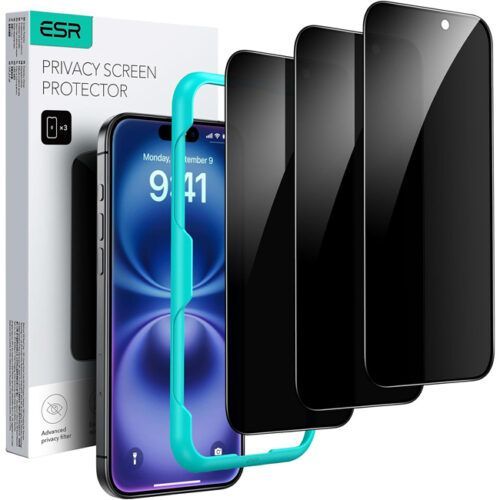 ESR Full Cover Privacy Tempered Glass iPhone 16 (3-Pack With Easy Installation Kit) ΠΡΟΣΤΑΣΙΑ ΟΘΟΝΗΣ ESR ESR Full Cover Privacy Tempered Glass iPhone 16 (3-Pack With Easy Installation Kit)