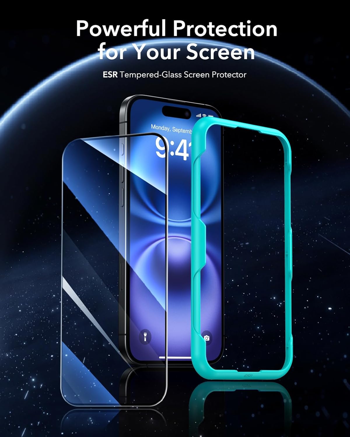 ESR Premium Quality Full Cover Tempered Glass iPhone 16 (2-Pack With Easy Installation Frame) ΠΡΟΣΤΑΣΙΑ ΟΘΟΝΗΣ ESR ESR Premium Quality Full Cover Tempered Glass iPhone 16 (2-Pack With Easy Installation Frame) - Image 2