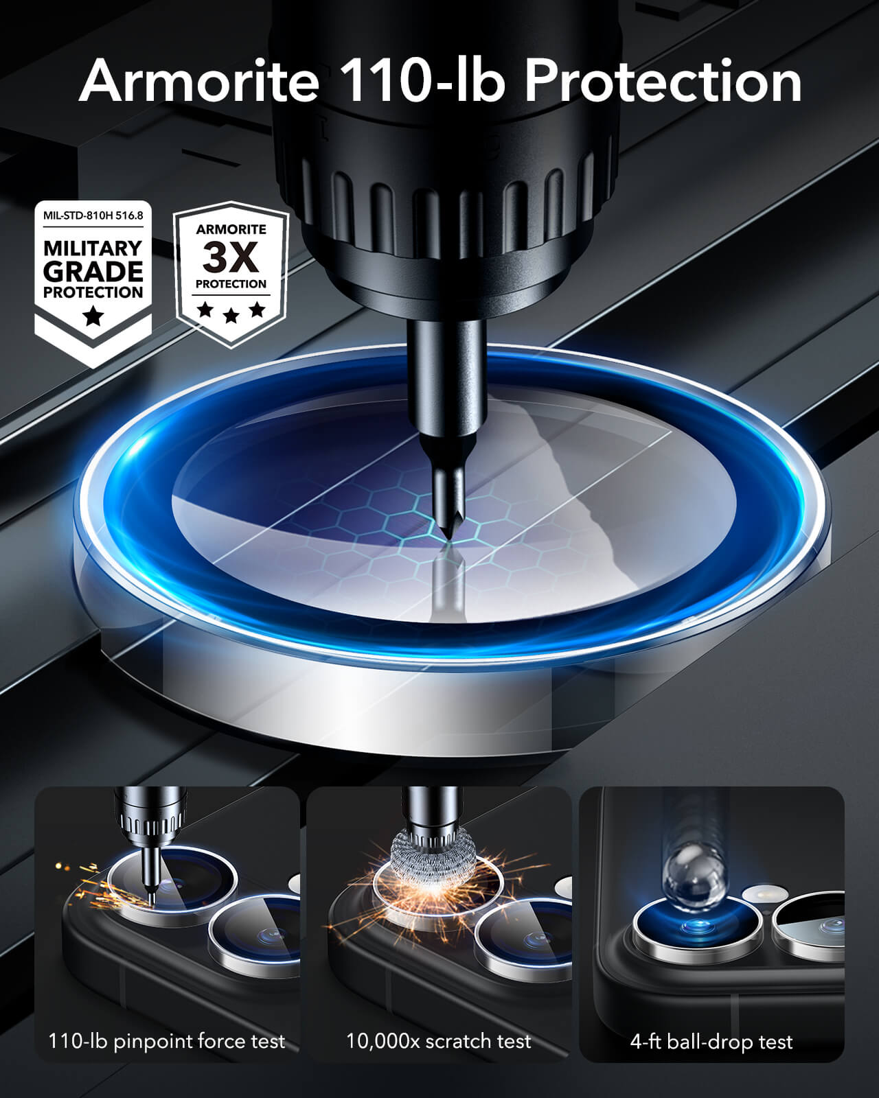 ESR Armorite Tempered Glass Camera Lens Clear iPhone 16 /16 Plus ΠΡΟΣΤΑΣΙΑ ΟΘΟΝΗΣ ESR ESR Armorite Tempered Glass Camera Lens Clear iPhone 16 /16 Plus - Image 5