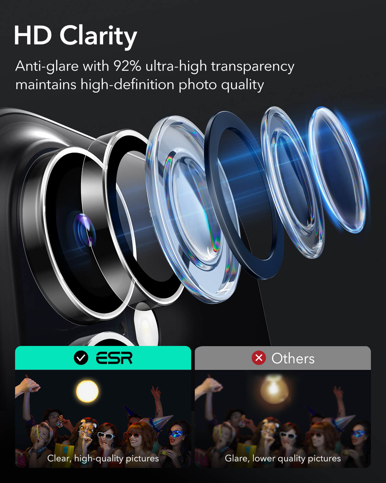 ESR Armorite Tempered Glass Camera Lens Clear iPhone 16 /16 Plus ΠΡΟΣΤΑΣΙΑ ΟΘΟΝΗΣ ESR ESR Armorite Tempered Glass Camera Lens Clear iPhone 16 /16 Plus - Image 4