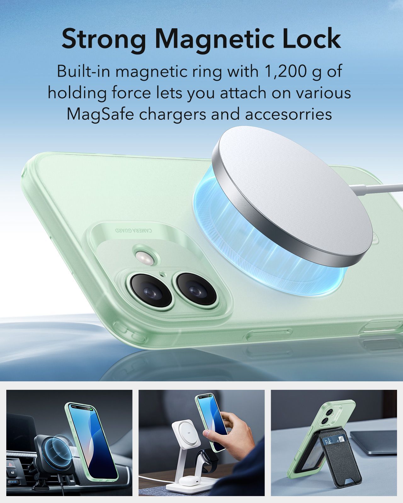 Θήκη ESR Zero HaloLock MagSafe Frosted Green iPhone 16 ΘΗΚΕΣ ESR Θήκη ESR Zero HaloLock MagSafe Frosted Green iPhone 16 - Image 2