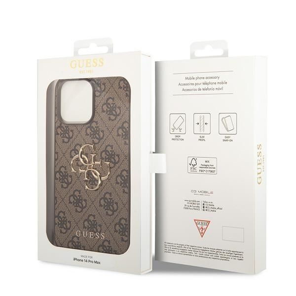 Θήκη Guess 4G Metal Logo Brown iPhone 15 Pro Max ΘΗΚΕΣ Guess Θήκη Guess 4G Metal Logo Brown iPhone 15 Pro Max - Image 2