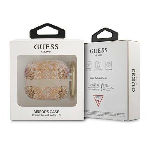 Alternative view of Θήκη Guess Paisley Strap Collection Gold AirPods 3