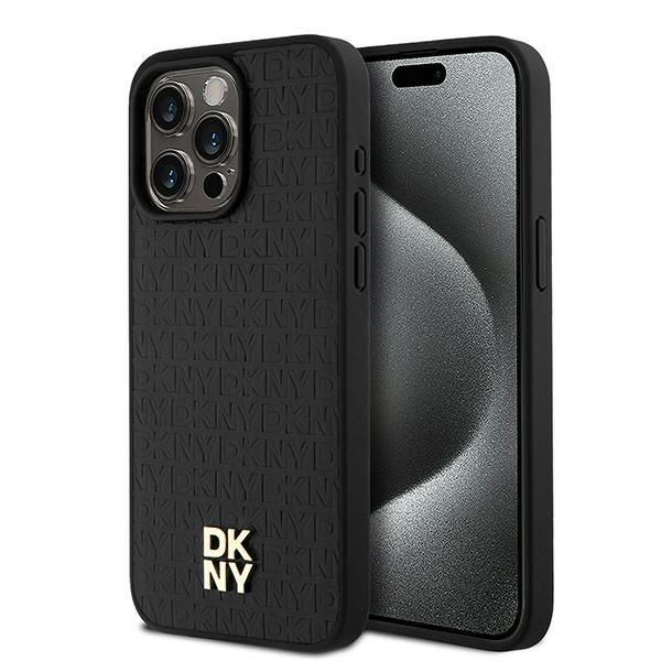 Θήκη DKNY Leather Monogram Metal Logo MagSafe Black iPhone 15 Pro Max ΘΗΚΕΣ DKNY Θήκη DKNY Leather Monogram Metal Logo MagSafe Black iPhone 15 Pro Max