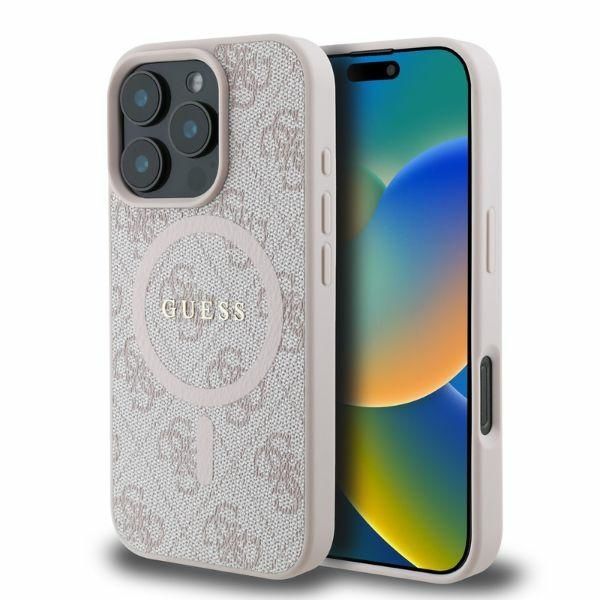 Θήκη Guess 4G Ring Classic Logo Magsafe Pink iPhone 16 Pro ΘΗΚΕΣ Guess Θήκη Guess 4G Ring Classic Logo Magsafe Pink iPhone 16 Pro