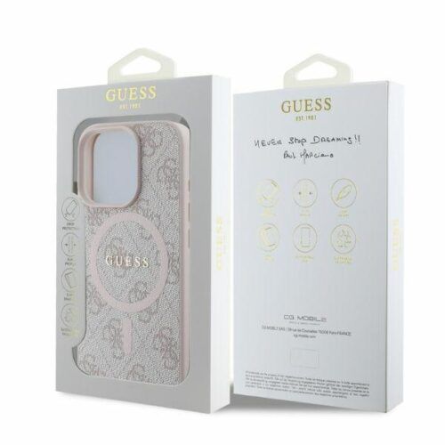 Alternative view of Θήκη Guess 4G Ring Classic Logo Magsafe Pink iPhone 16 Pro