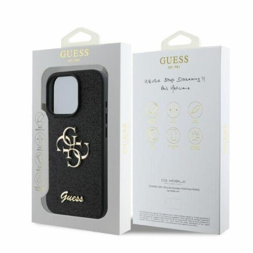 Alternative view of Θήκη Guess 4G Glitter Logo Black iPhone 16 Pro