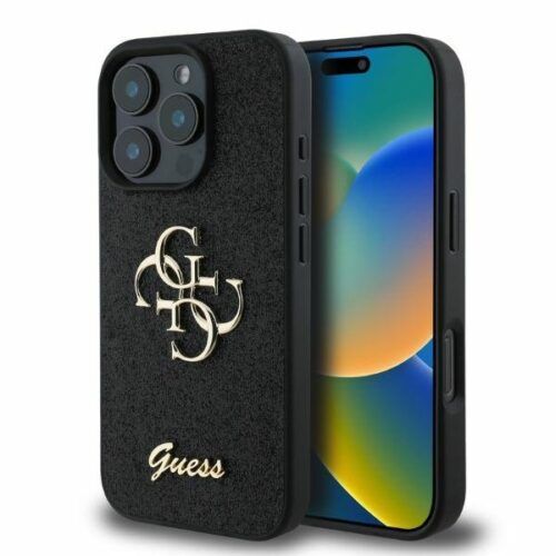 Θήκη Guess 4G Glitter Logo Black iPhone 16 Pro