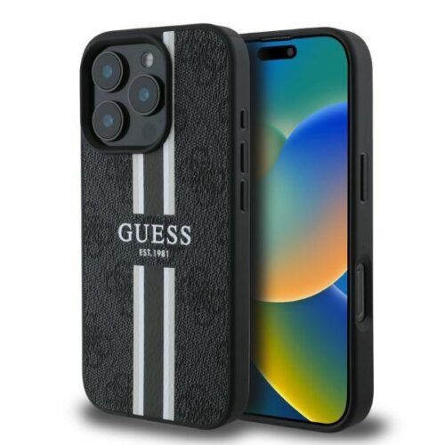 Θήκη Guess 4G Stripes Logo Magsafe Black iPhone 16 Pro Max ΘΗΚΕΣ Guess Θήκη Guess 4G Stripes Logo Magsafe Black iPhone 16 Pro Max
