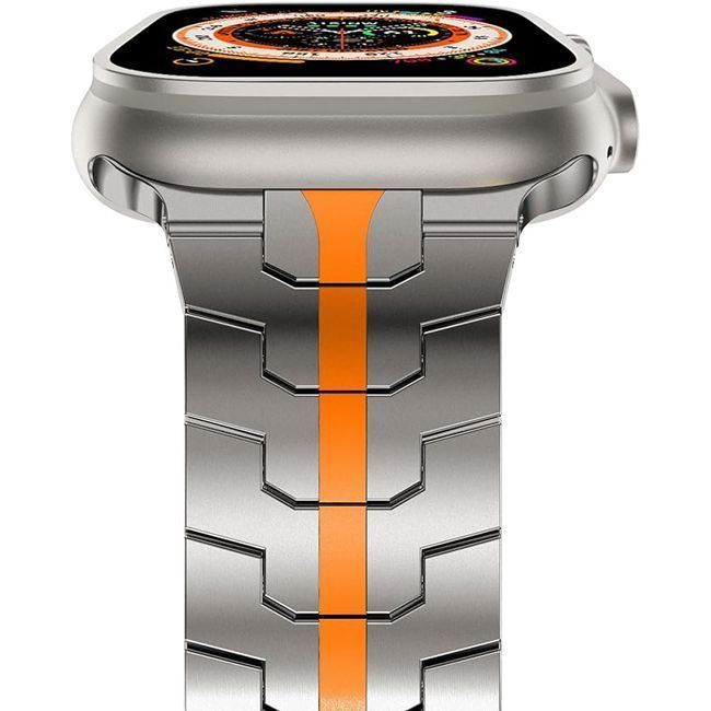 OrsoBand Metal TitanForce Bracelet Titanium Grey/Orange Apple Watch 44/45/46/49mm APPLE WATCH Orso OrsoBand Metal TitanForce Bracelet Titanium Grey/Orange Apple Watch 44/45/46/49mm - Image 4