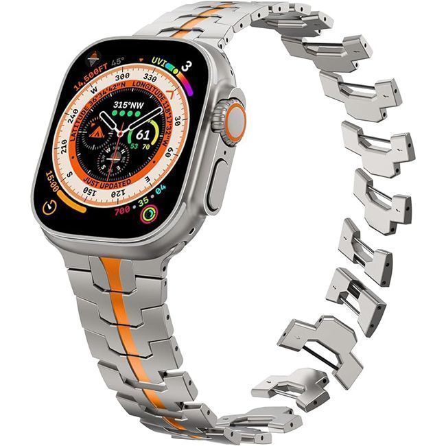 OrsoBand Metal TitanForce Bracelet Titanium Grey/Orange Apple Watch 44/45/46/49mm APPLE WATCH Orso OrsoBand Metal TitanForce Bracelet Titanium Grey/Orange Apple Watch 44/45/46/49mm - Image 3