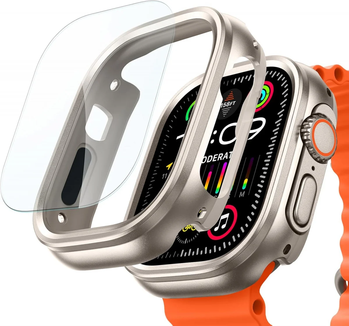 ESR Protection Set 2in1 Armorite Ultra-Tough Tempered Glass and Case Natural Titanium Apple Watch Ultra 49mm APPLE WATCH ESR ESR Protection Set 2in1 Armorite Ultra-Tough Tempered Glass and Case Natural Titanium Apple Watch Ultra 49mm - Image 10