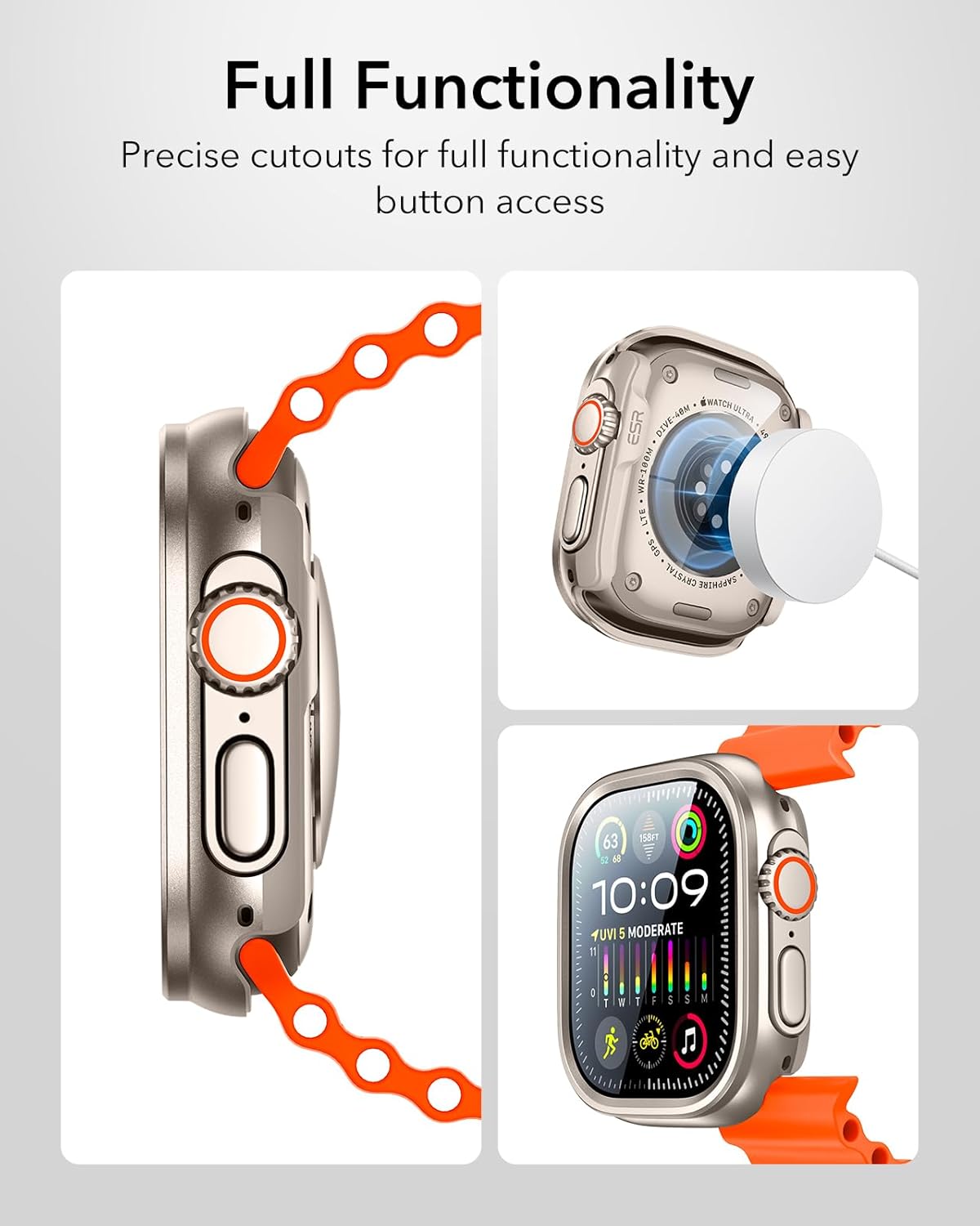 ESR Protection Set 2in1 Armorite Ultra-Tough Tempered Glass and Case Natural Titanium Apple Watch Ultra 49mm APPLE WATCH ESR ESR Protection Set 2in1 Armorite Ultra-Tough Tempered Glass and Case Natural Titanium Apple Watch Ultra 49mm - Image 2