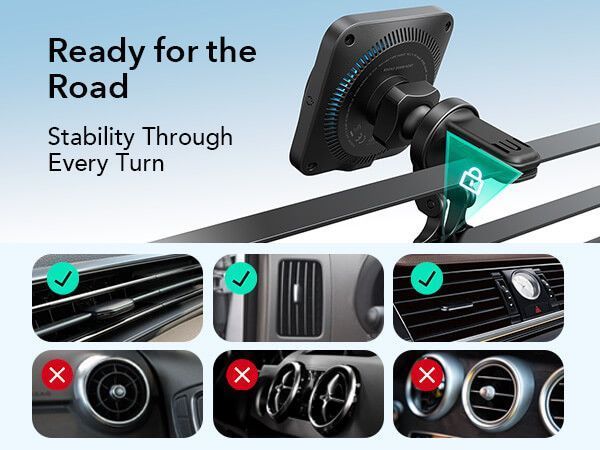 ESR MagSafe Qi2 Cryoboost Car Charger 15W Black (2B5180161) ΑΞΕΣΟΥΑΡ MAGSAFE ESR ESR MagSafe Qi2 Cryoboost Car Charger 15W Black (2B5180161) - Image 11