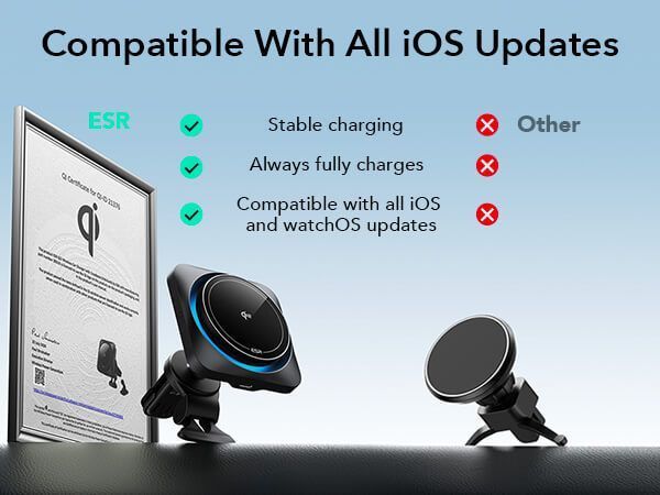 ESR MagSafe Qi2 Cryoboost Car Charger 15W Black (2B5180161) ΑΞΕΣΟΥΑΡ MAGSAFE ESR ESR MagSafe Qi2 Cryoboost Car Charger 15W Black (2B5180161) - Image 6