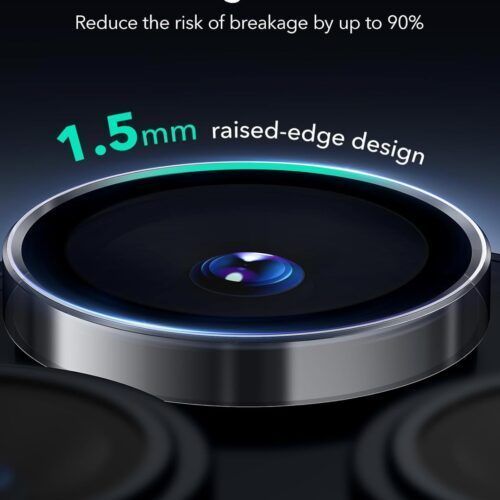 Alternative view of ESR Armorite Tempered Glass Camera Lens Clear iPhone 16 Pro/16 Pro Max