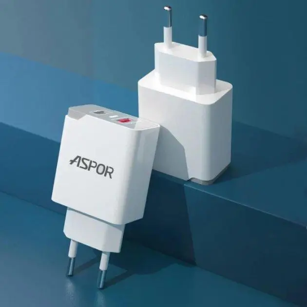 Aspor 1x USB-C 1x USB Charger 20W White (A826) ΑΞΕΣΟΥΑΡ ASPOR Aspor 1x USB-C 1x USB Charger 20W White (A826) - Image 3