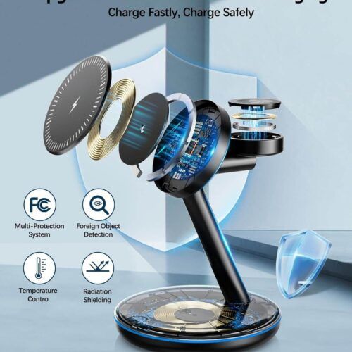 Alternative view of Siipro MagSafe Wireless Charging Dock 3in1 Black (SW-41B)