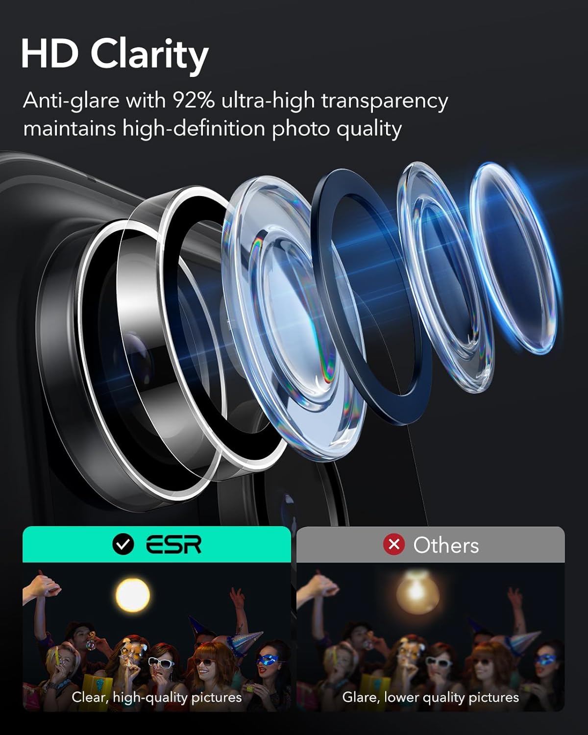ESR Armorite Tempered Glass Camera Lens Clear iPhone 16 Pro/16 Pro Max ΠΡΟΣΤΑΣΙΑ ΟΘΟΝΗΣ ESR ESR Armorite Tempered Glass Camera Lens Clear iPhone 16 Pro/16 Pro Max - Image 4