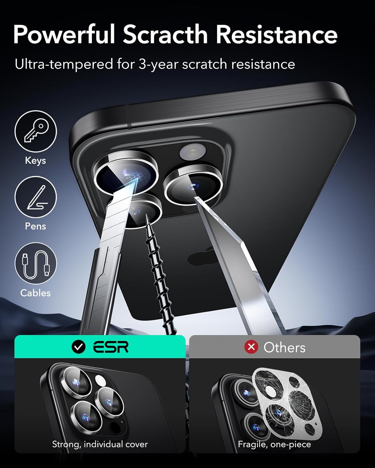 ESR Armorite Tempered Glass Camera Lens Clear iPhone 16 Pro/16 Pro Max ΠΡΟΣΤΑΣΙΑ ΟΘΟΝΗΣ ESR ESR Armorite Tempered Glass Camera Lens Clear iPhone 16 Pro/16 Pro Max - Image 6
