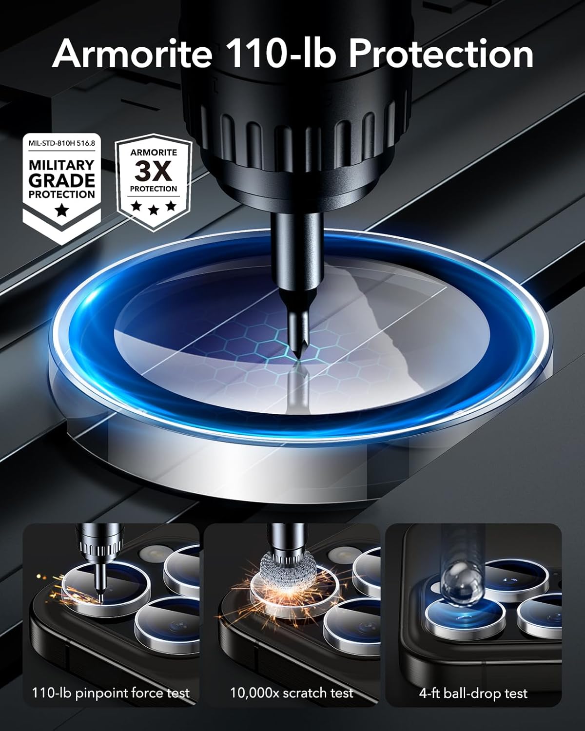 ESR Armorite Tempered Glass Camera Lens Clear iPhone 16 Pro/16 Pro Max ΠΡΟΣΤΑΣΙΑ ΟΘΟΝΗΣ ESR ESR Armorite Tempered Glass Camera Lens Clear iPhone 16 Pro/16 Pro Max - Image 3