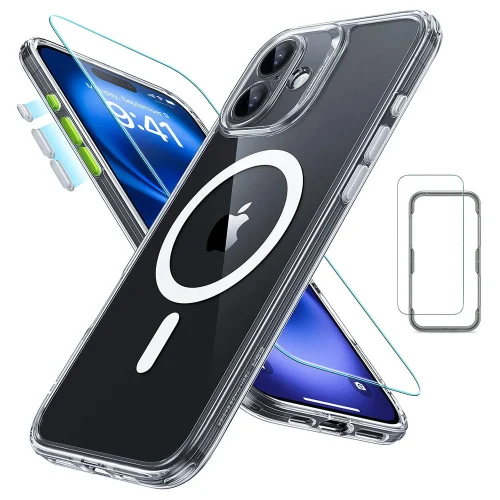 (2+1 Pack) Full Protection Pro Set ESR Classic HaloLock MagSafe Clear iPhone 16 ΘΗΚΕΣ ESR (2+1 Pack) Full Protection Pro Set ESR Classic HaloLock MagSafe Clear iPhone 16