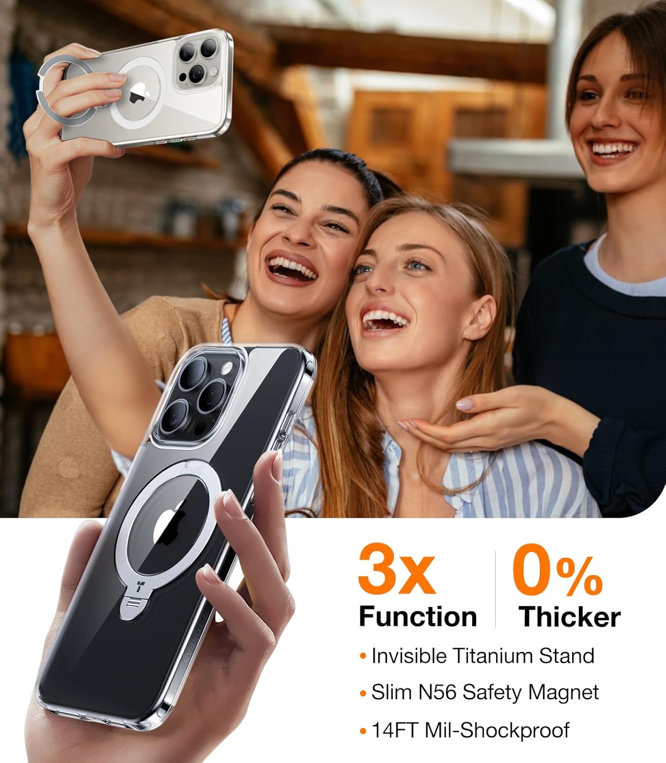 Θήκη Torras Ostand Spin MagSafe Kickstand Clear iPhone 15 Pro Max ΘΗΚΕΣ TORRAS Θήκη Torras Ostand Spin MagSafe Kickstand Clear iPhone 15 Pro Max - Image 7