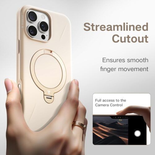 Alternative view of Θήκη Torras Ostand Spin Fusion MagSafe Kickstand Desert Gold iPhone 16 Pro