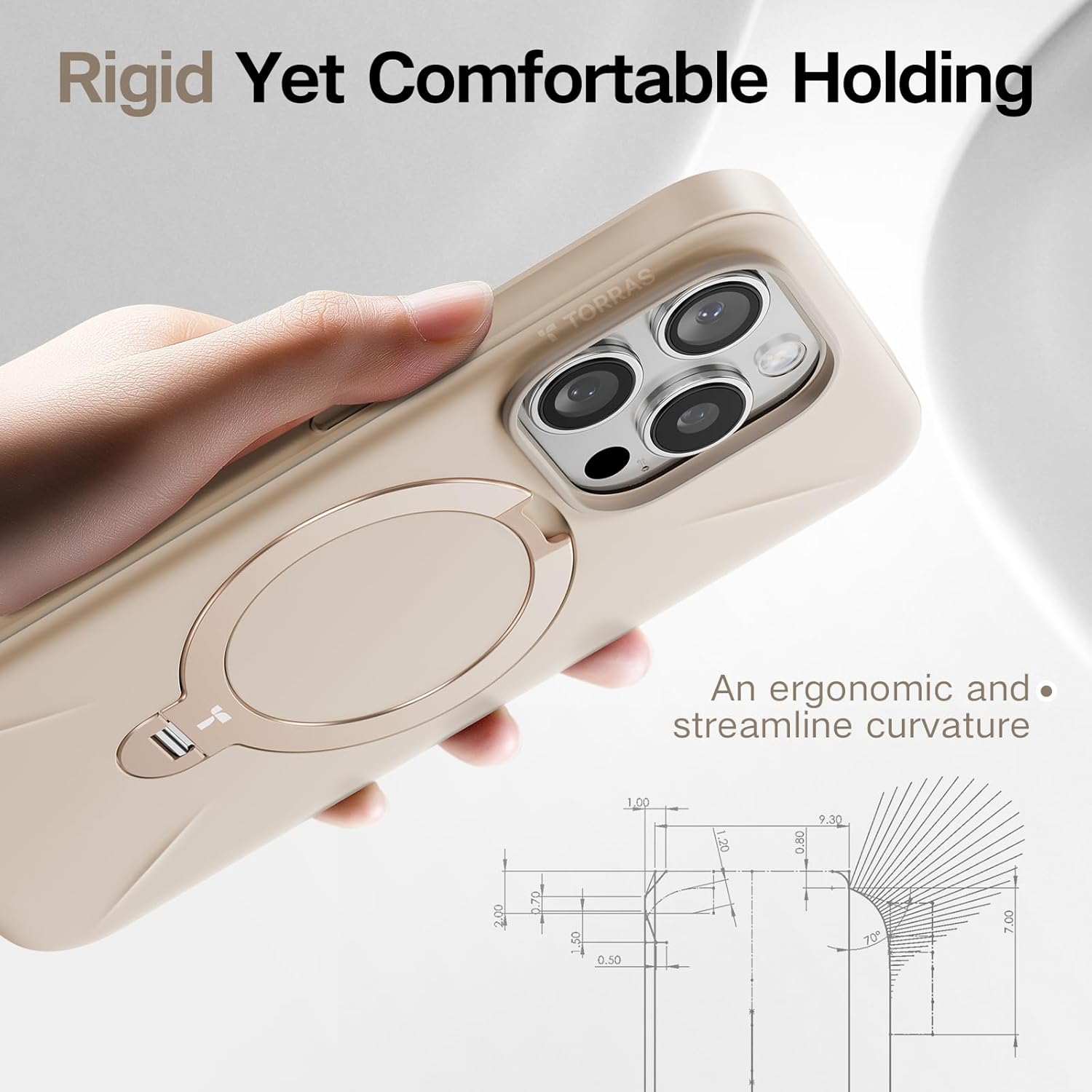 Θήκη Torras Ostand Spin Fusion MagSafe Kickstand Desert Gold iPhone 16 Pro ΘΗΚΕΣ TORRAS Θήκη Torras Ostand Spin Fusion MagSafe Kickstand Desert Gold iPhone 16 Pro - Image 3