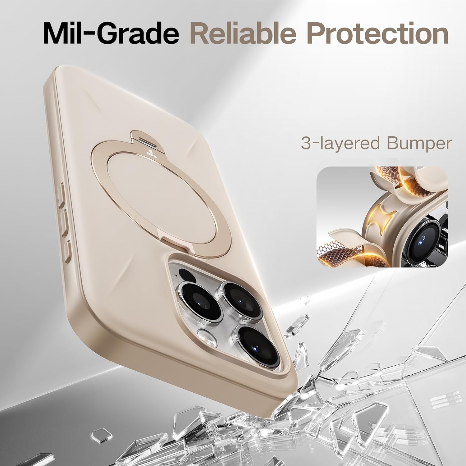 Θήκη Torras Ostand Spin Fusion MagSafe Kickstand Desert Gold iPhone 16 Pro ΘΗΚΕΣ TORRAS Θήκη Torras Ostand Spin Fusion MagSafe Kickstand Desert Gold iPhone 16 Pro - Image 8