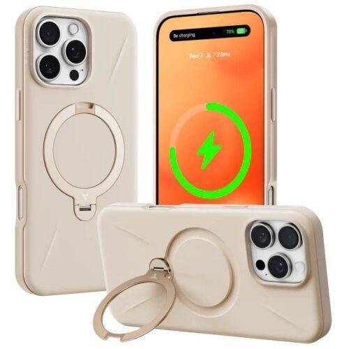 Θήκη Torras Ostand Spin Fusion MagSafe Kickstand Desert Gold iPhone 16 Pro ΘΗΚΕΣ TORRAS Θήκη Torras Ostand Spin Fusion MagSafe Kickstand Desert Gold iPhone 16 Pro