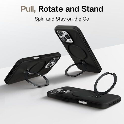 Alternative view of Θήκη Torras Ostand Spin Fusion MagSafe Kickstand Onyx iPhone 16 Pro Max