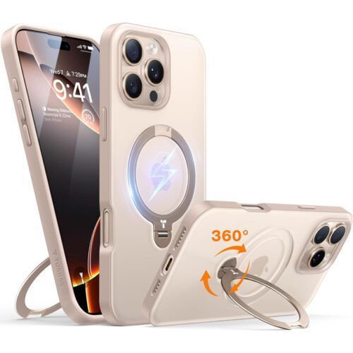 Θήκη Torras Ostand Spin MagSafe Kickstand Desert Gold iPhone 16 Pro ΘΗΚΕΣ TORRAS Θήκη Torras Ostand Spin MagSafe Kickstand Desert Gold iPhone 16 Pro