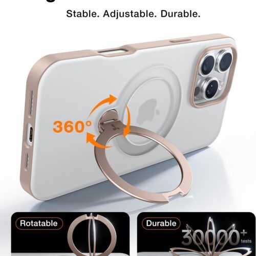 Alternative view of Θήκη Torras Ostand Spin MagSafe Kickstand Desert Gold iPhone 16 Pro