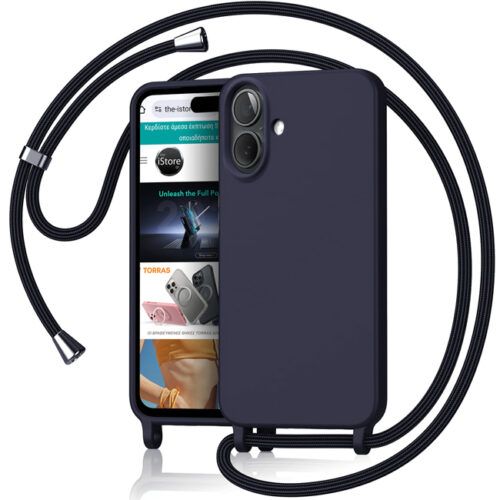 Θήκη Orso Cloud Κορδόνι Dark Blue iPhone 16 Plus