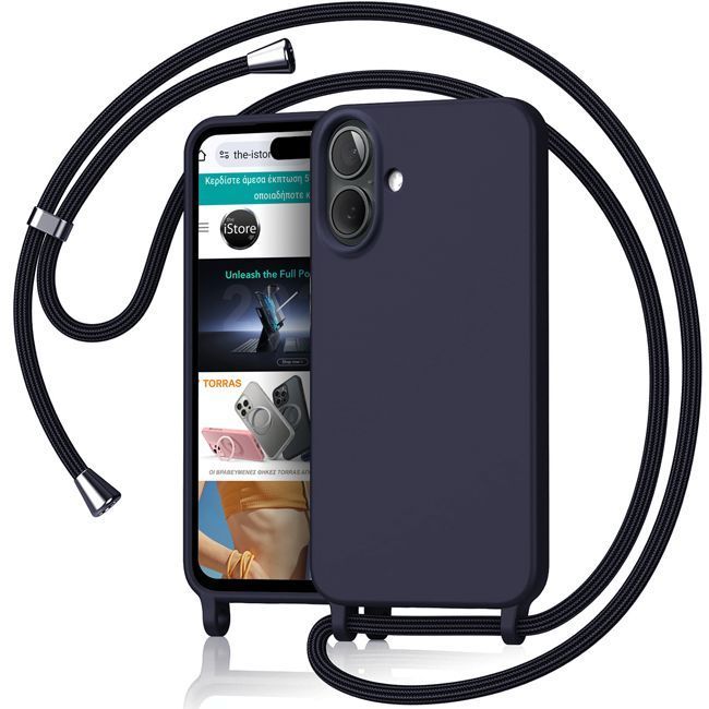 Θήκη Orso Cloud Κορδόνι Dark Blue iPhone 16 Plus ΘΗΚΕΣ Orso Θήκη Orso Cloud Κορδόνι Dark Blue iPhone 16 Plus