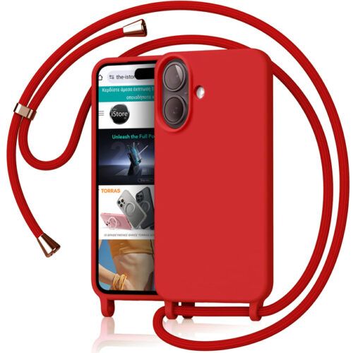 Θήκη Orso Cloud Κορδόνι Red iPhone 16 Plus