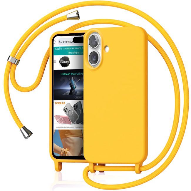 Θήκη Orso Cloud Κορδόνι Yellow iPhone 16 Plus ΘΗΚΕΣ Orso Θήκη Orso Cloud Κορδόνι Yellow iPhone 16 Plus