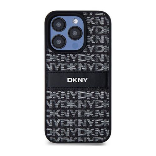 Alternative view of Θήκη DKNY Leather Repeat Pattern Metal Logo Black iPhone 15 Pro Max