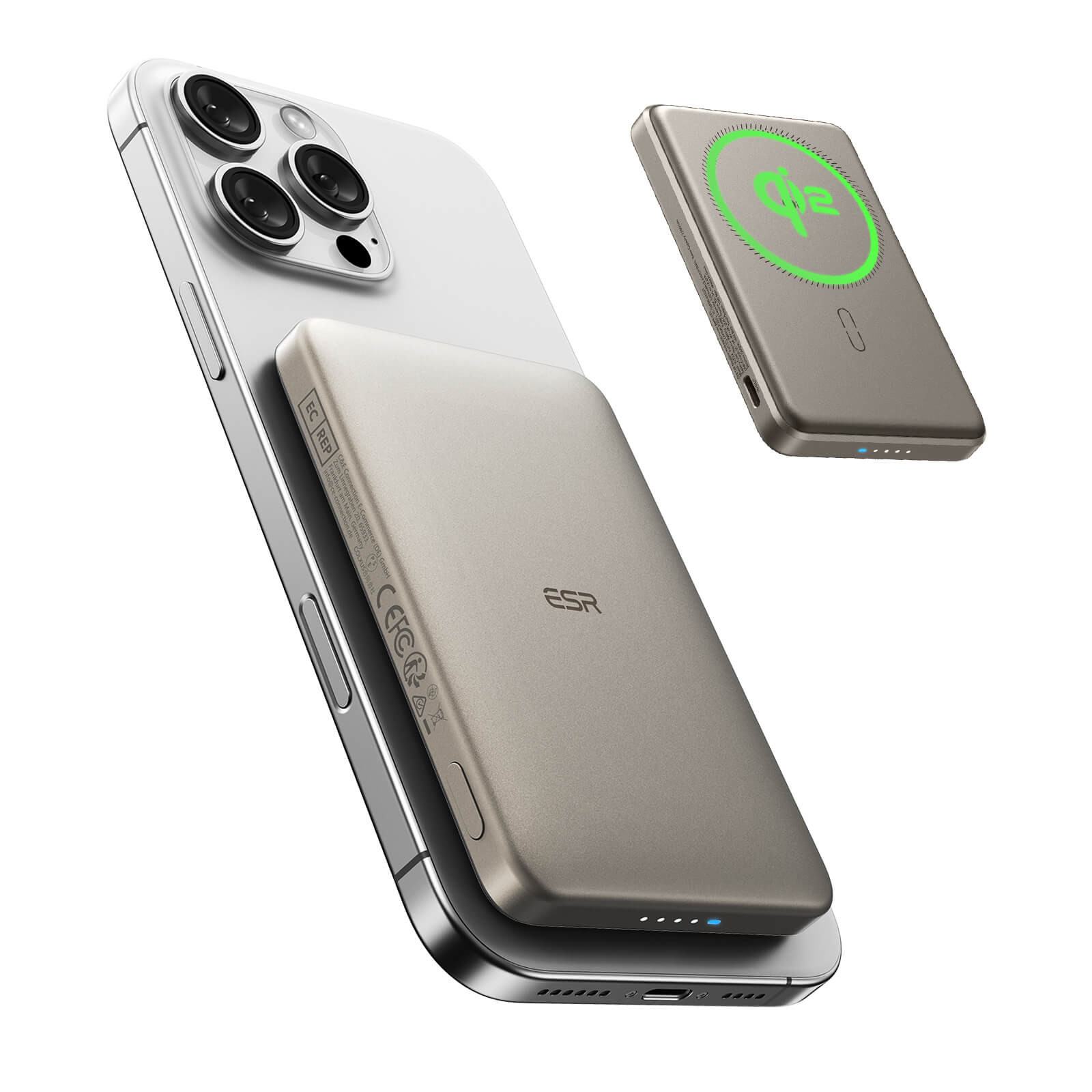 ESR Qi2 MagSlim MagSafe PowerBank 10000mAh Titanium POWERBANK MAGSAFE ESR ESR Qi2 MagSlim MagSafe PowerBank 10000mAh Titanium