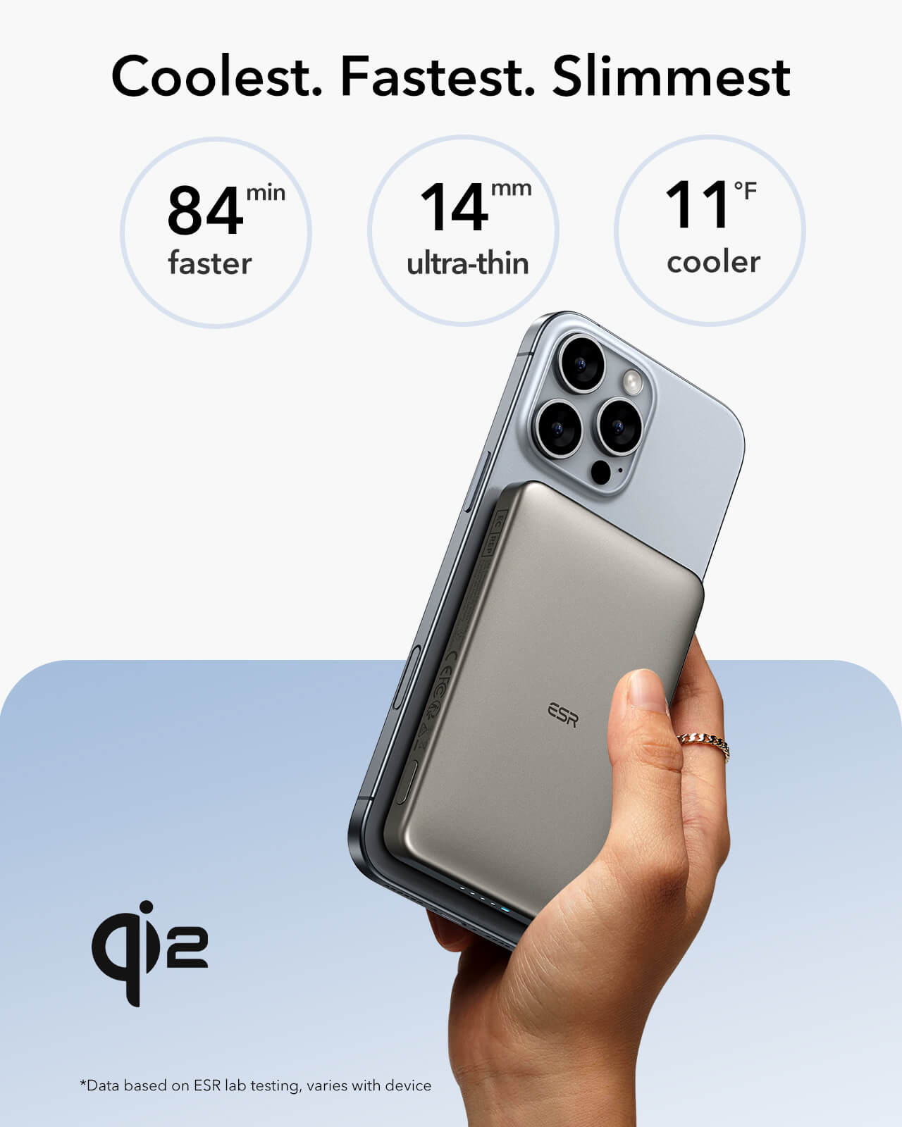 ESR Qi2 MagSlim MagSafe PowerBank 10000mAh Titanium POWERBANK MAGSAFE ESR ESR Qi2 MagSlim MagSafe PowerBank 10000mAh Titanium - Image 3