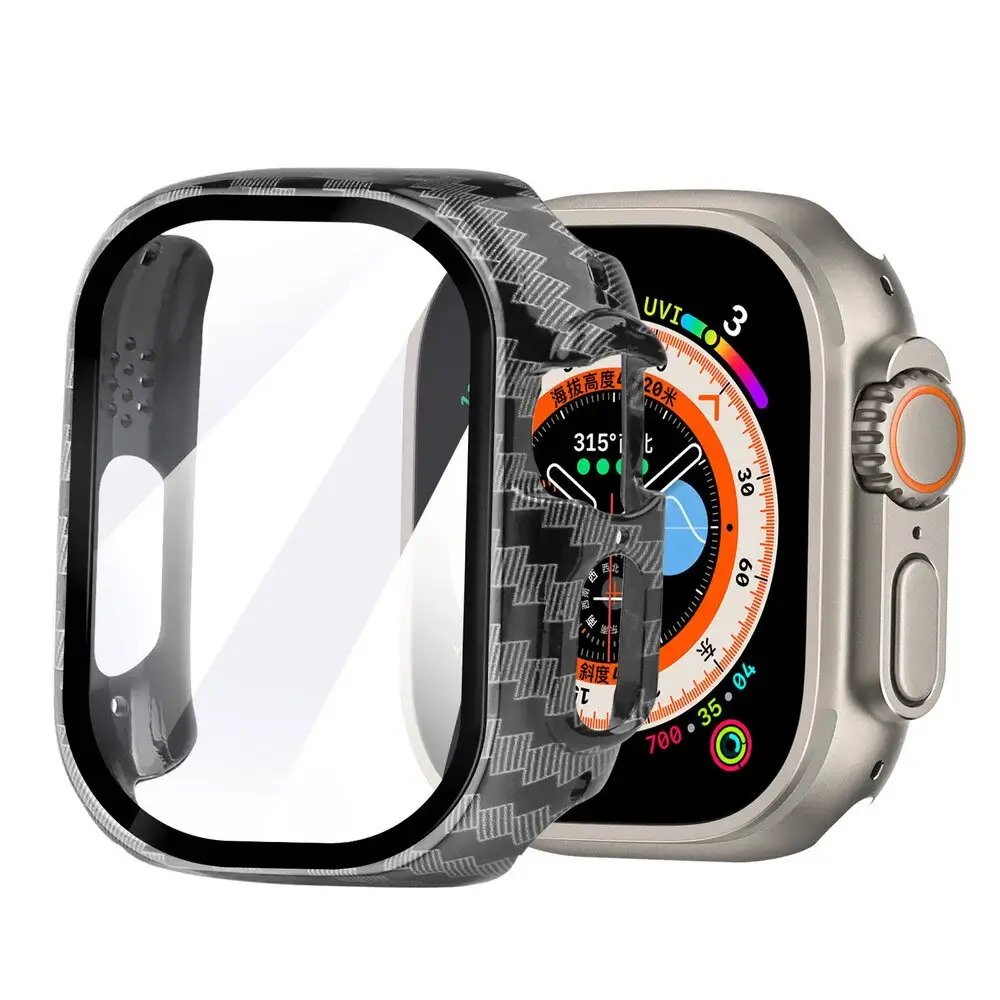 Θήκη 2-in-1 Hard Frame Carbon + Tempered Glass Apple Watch 49mm APPLE WATCH Orso Θήκη 2-in-1 Hard Frame Carbon + Tempered Glass Apple Watch 49mm