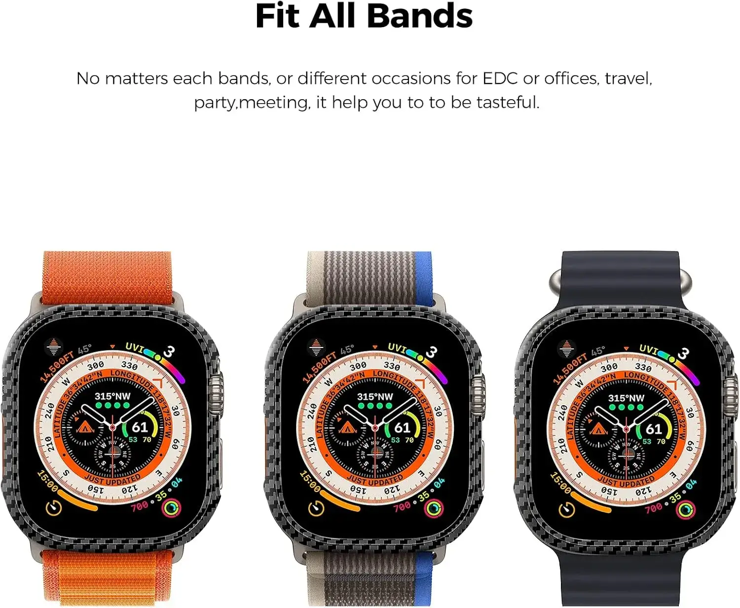 Θήκη 2-in-1 Hard Frame Carbon + Tempered Glass Apple Watch 49mm APPLE WATCH Orso Θήκη 2-in-1 Hard Frame Carbon + Tempered Glass Apple Watch 49mm - Image 5