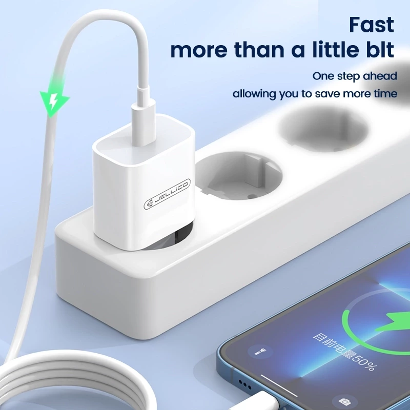 Jellico 20W USB-C Charger with USB-C Cable White (AK-180C) ANDROID Jellico Jellico 20W USB-C Charger with USB-C Cable White (AK-180C) - Image 6