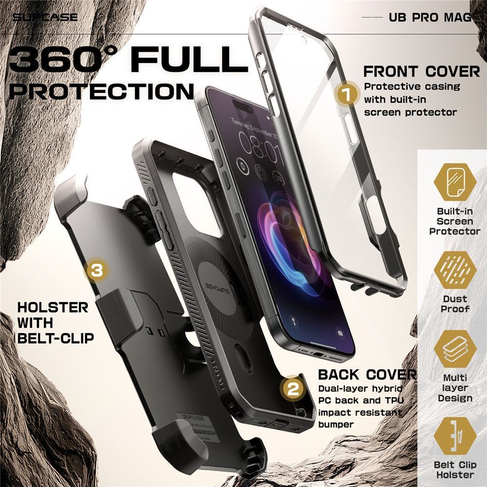 Θήκη Supcase Unicorn Beetle Pro Magsafe 360 Black iPhone 16 Pro Max ΘΗΚΕΣ SUPCASE Θήκη Supcase Unicorn Beetle Pro Magsafe 360 Black iPhone 16 Pro Max - Image 6