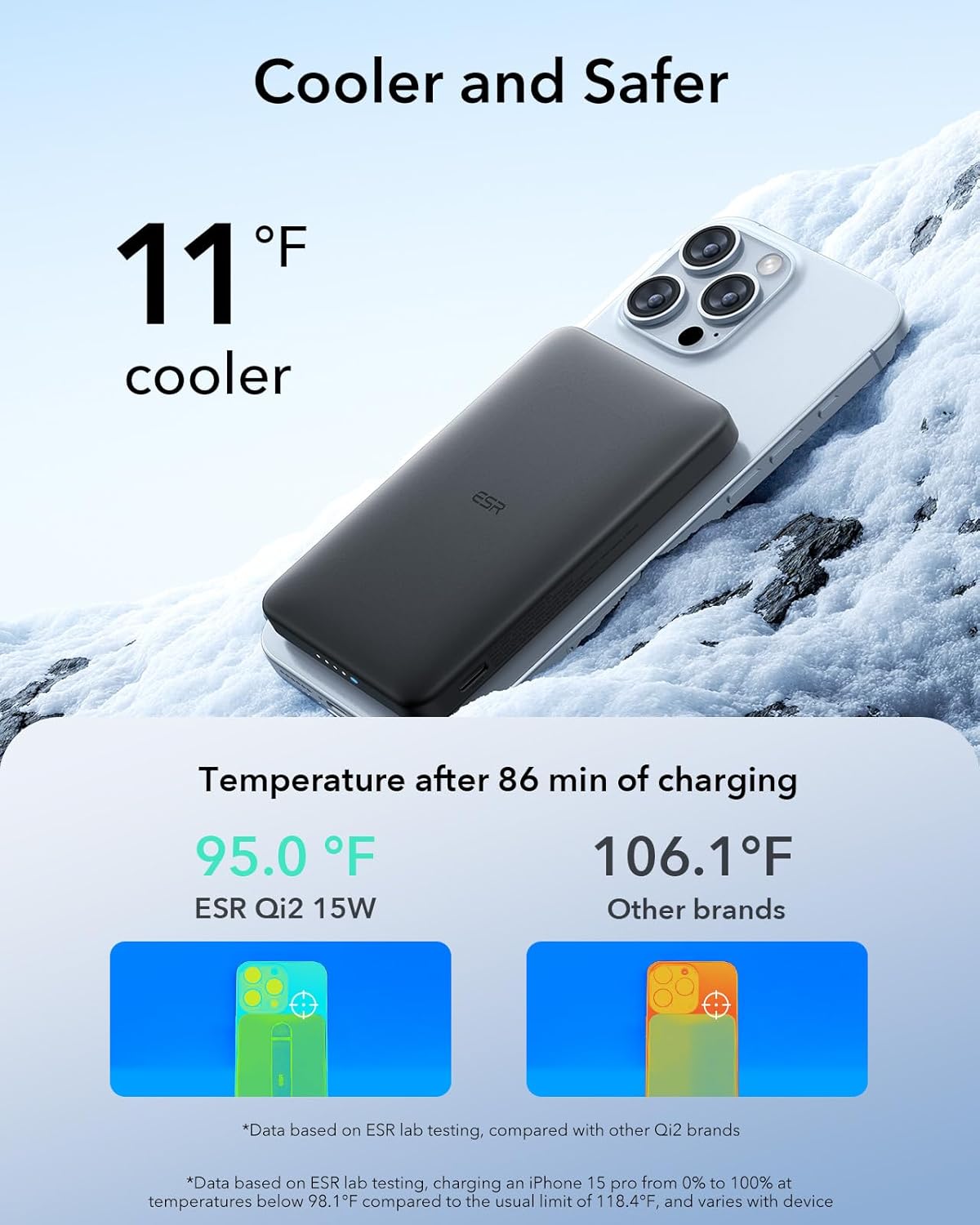 ESR Qi2 MagSlim MagSafe PowerBank 10000mAh Black POWERBANK MAGSAFE ESR ESR Qi2 MagSlim MagSafe PowerBank 10000mAh Black - Image 4