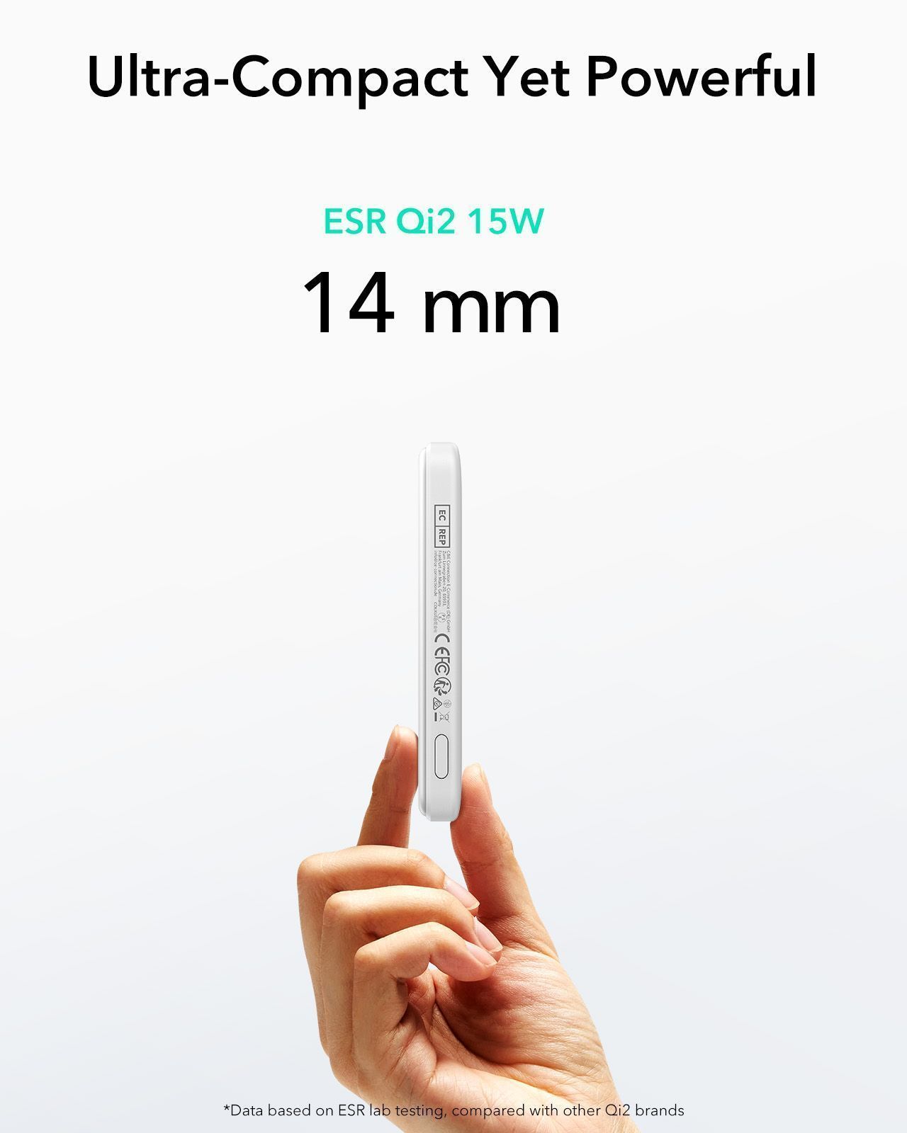 ESR Qi2 MagSlim MagSafe PowerBank 5000mAh White POWERBANK MAGSAFE ESR ESR Qi2 MagSlim MagSafe PowerBank 5000mAh White - Image 6