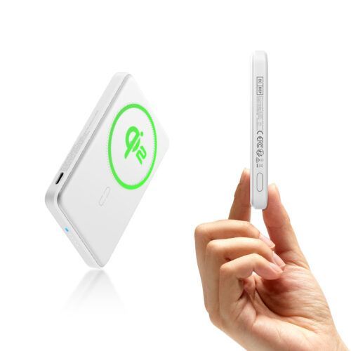 Alternative view of ESR Qi2 MagSlim MagSafe PowerBank 5000mAh White